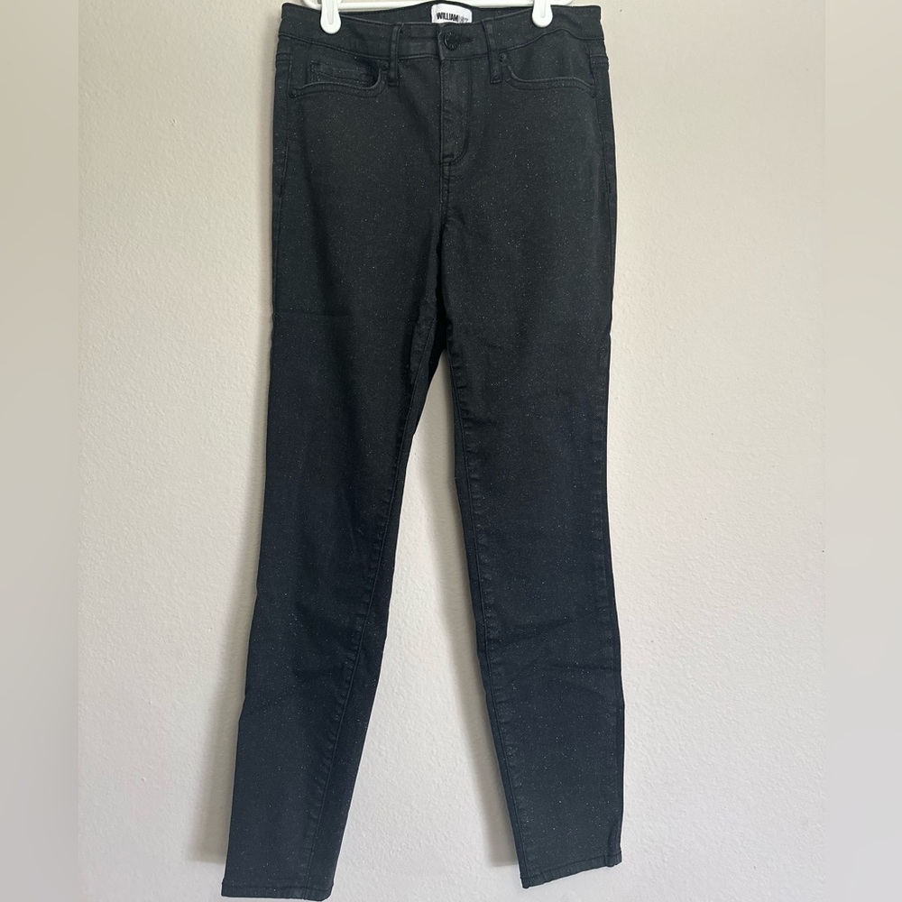 William Rast Womens Glitter Perfect Skinny Stretch Jeans